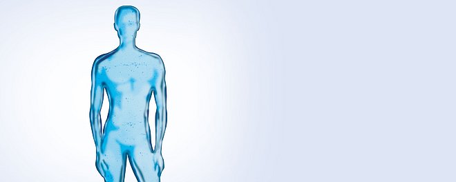 Silueta humana en tono azul traslúcido
