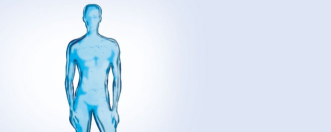 Silueta humana en tono azul traslúcido